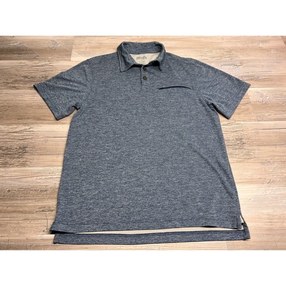 Duluth Trading Co Other - Duluth Mens Polo Shirt Front Zipper Pocket Heather Blue Lightweight Sz S Relaxed